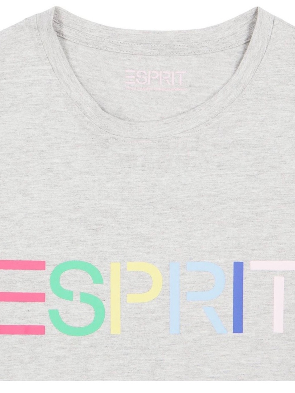 ESPRIT Women's Logo Grey Crewneck Tshirt, Retro 80s Viral - Various Sizes NWT